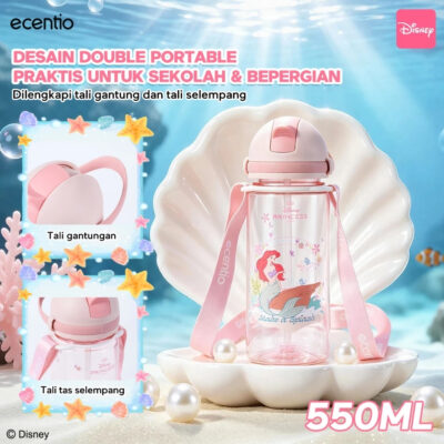 Disney Princess Ariel Botol Minum & Kotak Makan Anak Anti Tumpah Lunch Box Snack box thumbnail 2