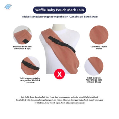 Elephas Waffle Baby Pouch - Gendongan Bayi Gendongan Instan Mshape Premium Bisa Newborn & Toddler thumbnail 5