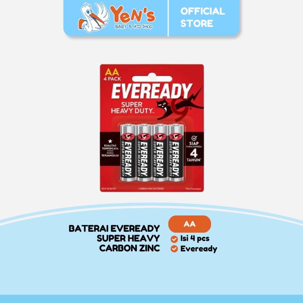 Baterai Eveready Super Heavy Duty AA4 - Hitam
