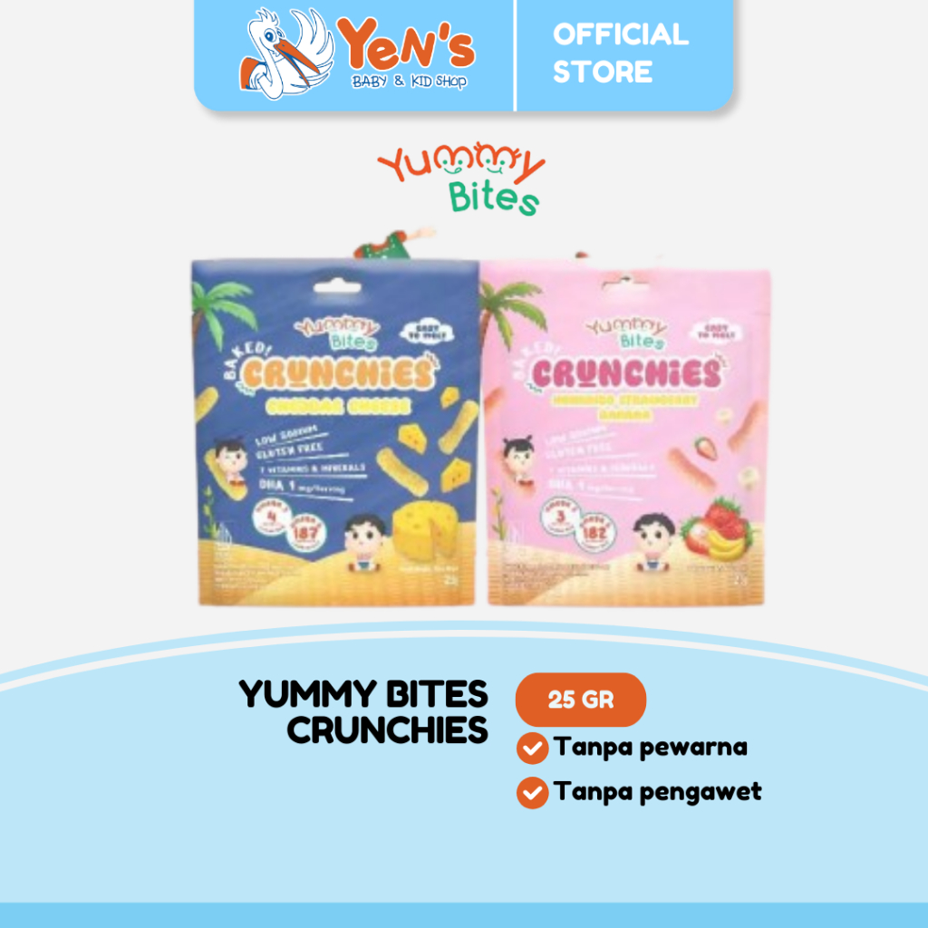 Yummy Bites Crunchies 25 GR Snack Baby/ Cemilan Anak Halal