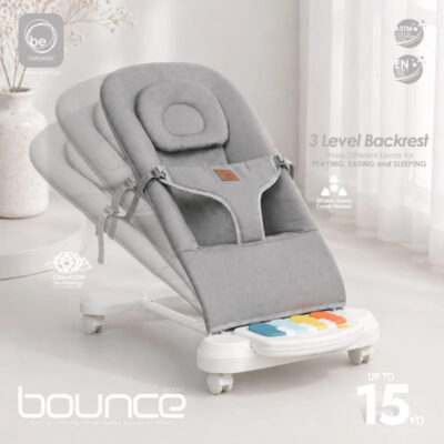 Babyelle Baby bouncer Chair 5in1 BE301 - With Front Tray Soothing Toys (BPA Free) and Various Music Piano thumbnail 2