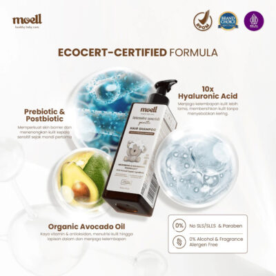 Moell Gentle Shampoo Kemasan Refill 500gr- Sampo Bayi Anak Dengan Calendula Oil thumbnail 5