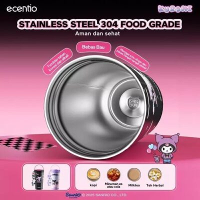Ecentio X Kuromi Series  - Stainless Botol Minum Tumbler Premium Quality 850ml / 350ml Food Grade BPA Free thumbnail 6