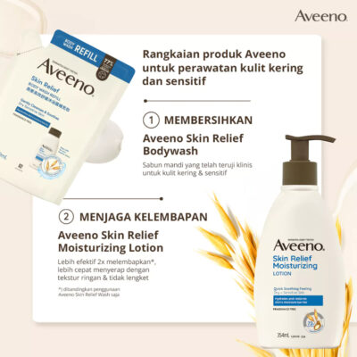 AVEENO Skin Relief Body Wash Refill 500ml - Sabun Mandi Kulit Sensitif -Lebih efektif 2x melembapkan thumbnail 5