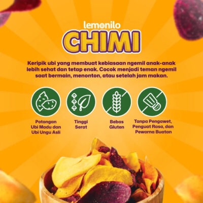 Lemonilo Chimi Keripik Ubi 41gr Bebas gluten thumbnail 4