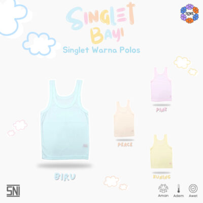 NOVA Singlet Bayi & Anak - Singlet Polos Warna Anak Unisex (1 Pcs)