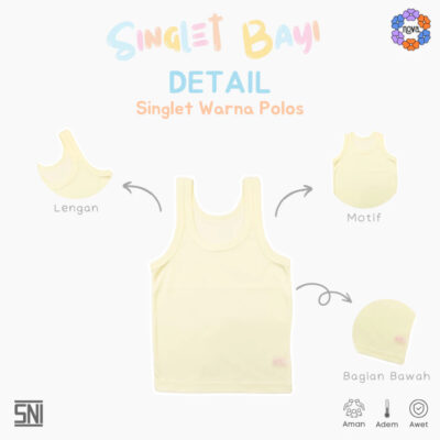 NOVA Singlet Bayi & Anak - Singlet Polos Warna Anak Unisex (1 Pcs) thumbnail 2