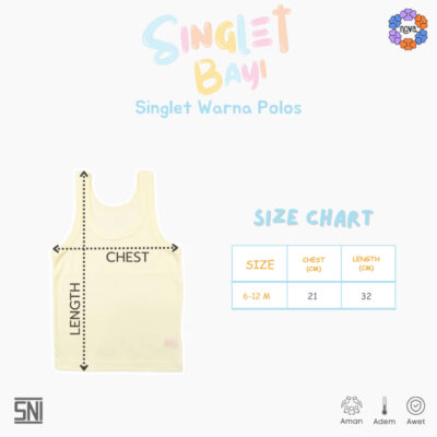 NOVA Singlet Bayi & Anak - Singlet Polos Warna Anak Unisex (1 Pcs) thumbnail 6