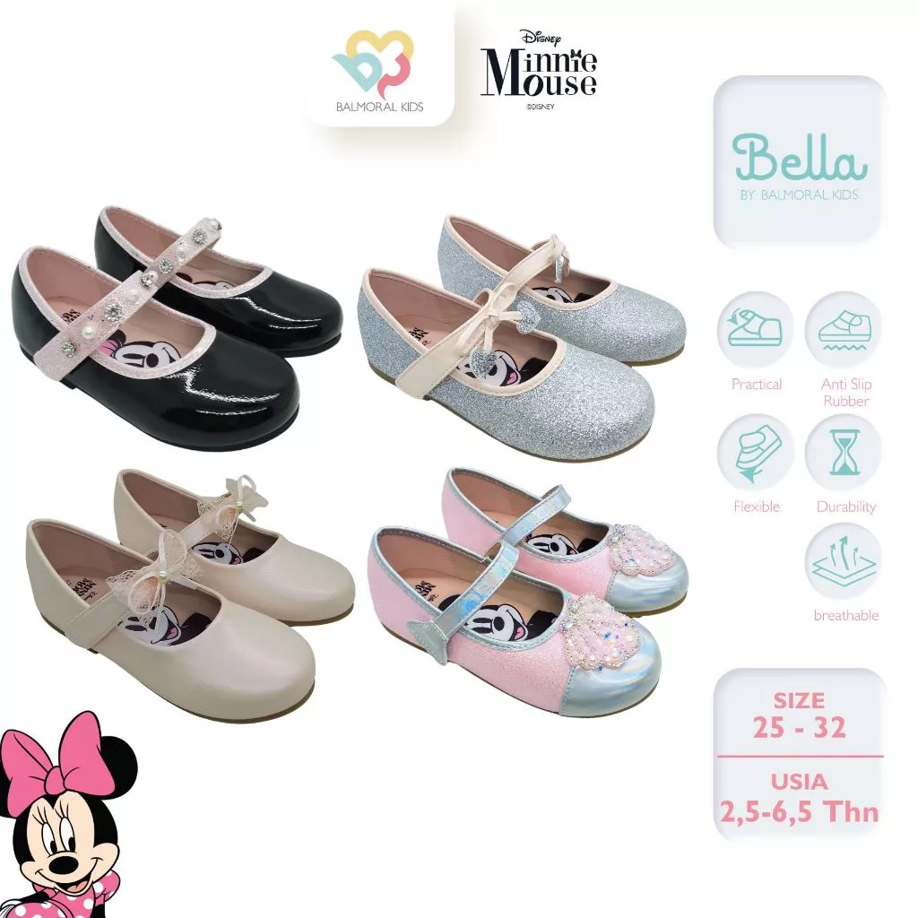 Balmoral Kids Sepatu Sandal Ballerina Anak Girls Disney Minnie Usia 3 - 6 Tahun MN-MO (1 Pasang)