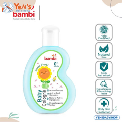 Bambi Baby Cologne 100ml - Parfum Bayi Kulit Normal - Sensitif thumbnail 2