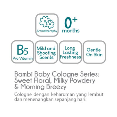 Bambi Baby Cologne 100ml - Parfum Bayi Kulit Normal - Sensitif thumbnail 5