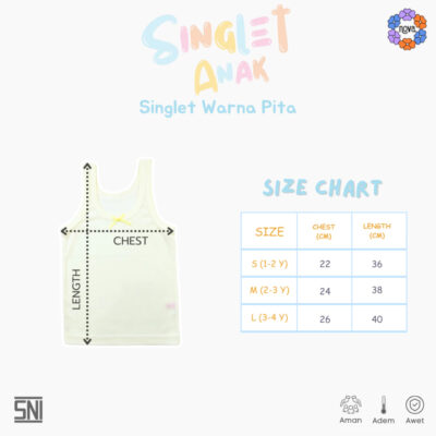 NOVA Singlet Bayi & Anak Perempuan - Singlet Pita Warna (1Pcs) SNI thumbnail 5