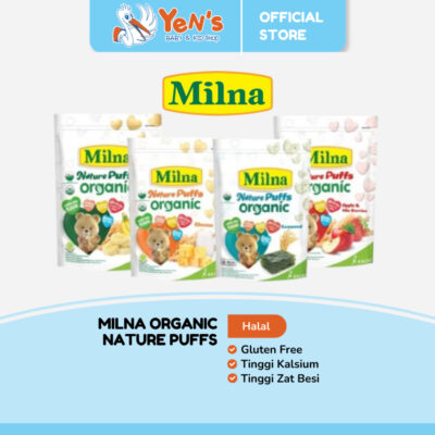 Milna Organic Nature Puffs - Camilan Bayi Bebas Gluten & Tinggi Kalsium thumbnail 1