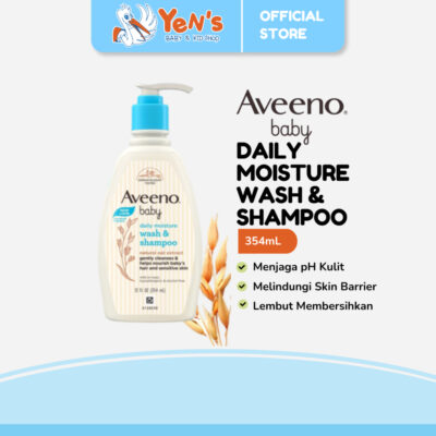 Aveeno Baby Daily Moisture Wash & Shampoo 354mL - Sabun & Shampoo Bayi untuk Kulit Normal & Kering