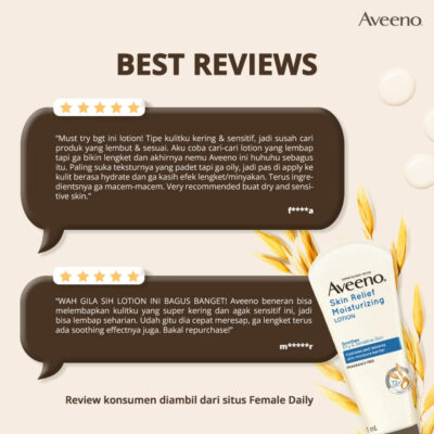 Aveeno Skin Relief Moisturizing Lotion 71 mL - Lotion Pelembap untuk Kulit Ekstra Kering & Sensitif thumbnail 5