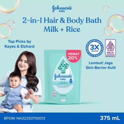 JOHNSON'S Baby Bath Milk + Rice 375ml/600ml Refill | Sabun Mandi Bayi Refill Sabun Johnsons Baby