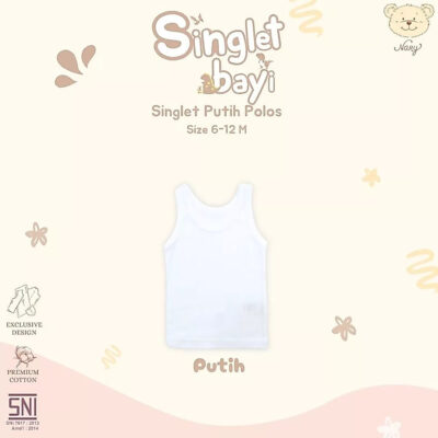 Nary Singlet Bayi Anak Laki-laki Putih Polos (1 pcs) thumbnail 3