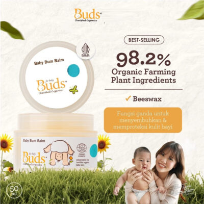 Buds Organics Baby Bum Balm 50ml - Lotion atau Krim Perawatan Ruam Popok Pantat Bayi dan Anak thumbnail 2
