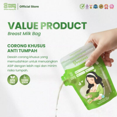 Mom Uung Pre-sterilized Breast Milk Bag 100ml (30 bags)Double Zipper - Ada Indikator Suhu thumbnail 7