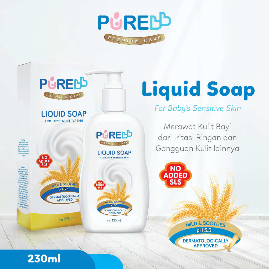 PUREBB Liquid Soap for baby sensitive skin 230ml Premium care