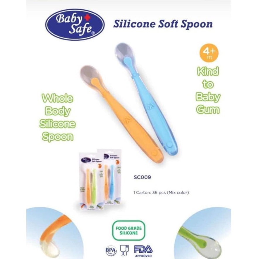 BABY SAFE Silicone Soft Spoon Sendok Bayi SC009