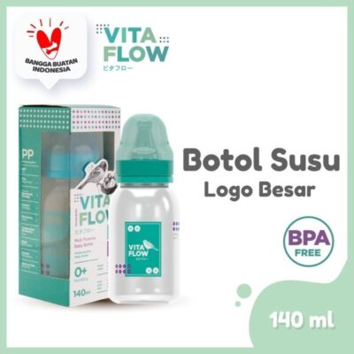 VITAFLOW Botol Susu Multifungsi PP 140ml Dot Size S Logo Besar