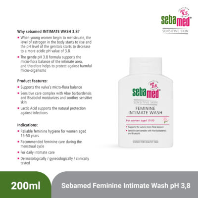 Sebamed Feminine Intimate Wash PH 3,8 200ml thumbnail 3