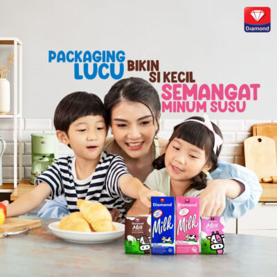 Diamond Milk - Susu UHT Diamond 200ml | Rasa Coklat / FullCream / Strawberry thumbnail 3