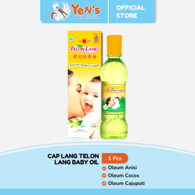CAP LANG Telon Lang Baby Oil 30/60/100ml - Meredakan Perut Kembung&Memberikan Rasa Hangat Pada Bayi
