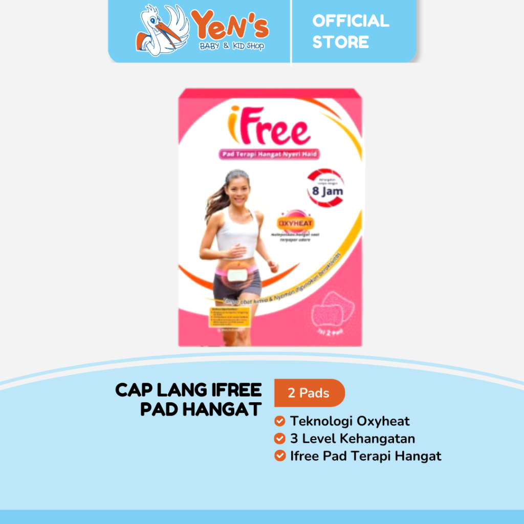 Cap Lang iFree 2 Pads - Pad Hangat 8 Jam Redakan Nyeri Haid - Relaksi otot , kurangi keram