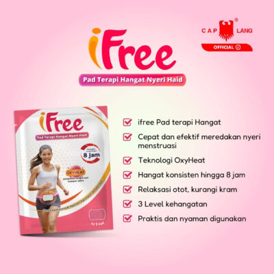 Cap Lang iFree 2 Pads - Pad Hangat 8 Jam Redakan Nyeri Haid - Relaksi otot , kurangi keram thumbnail 2
