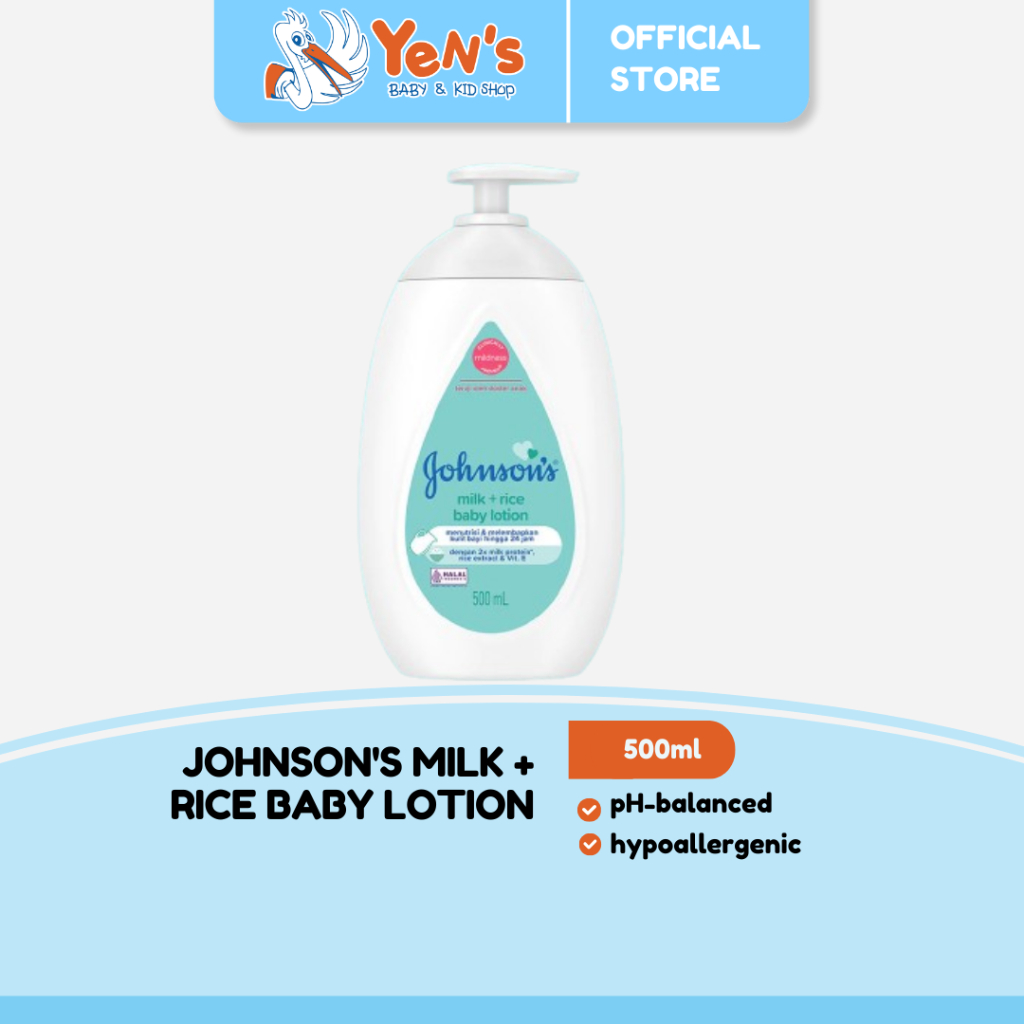 JOHNSON'S Milk & Rice Baby Lotion 500ml - Losion Bayi