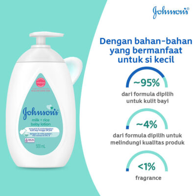 JOHNSON'S Milk & Rice Baby Lotion 500ml - Losion Bayi thumbnail 4