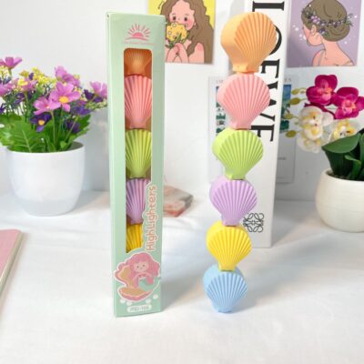 Highlighter 5 Warna Bentuk Kerang Shell - Highlighter Kerang