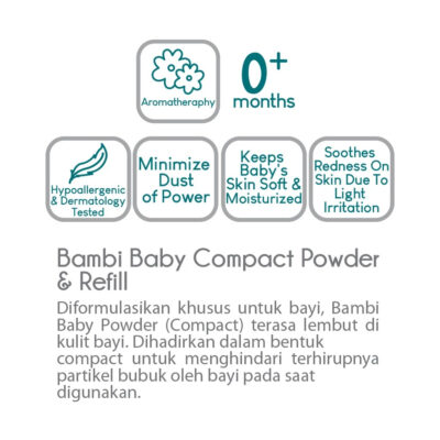 Bambi Baby Compact Powder 40gr | Bedak Padat Bayi Kulit Normal - Sensitif | Aromatherapy thumbnail 4
