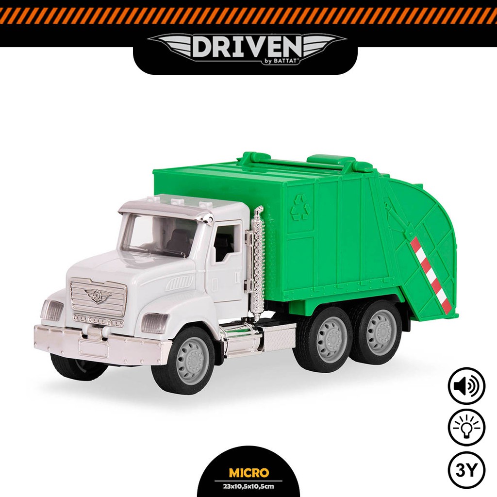DRIVEN BY BATTAT Micro Series Micro Recycling Truck Mainan Anak Diecast