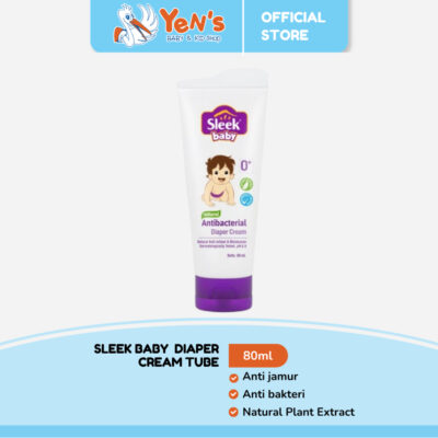 Sleek Baby Natural Antibacterial Diaper Cream Tube 80ml - Hypoallergenic & Dermatologically Tested