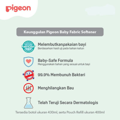 PIGEON Baby Fabric Softener 430ml Bottle / Cairan pelembut pakaian thumbnail 3
