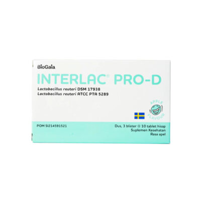 Interlac Pro D Lozenges Tablet Hisap Rasa Apel - 3 blister @ 10 tablet thumbnail 2