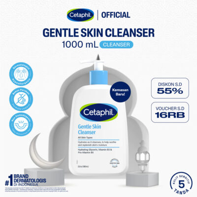 Cetaphil Gentle Skin Cleanser 1000ml Pembersih Muka Untuk Segala Jenis Kulit thumbnail 2