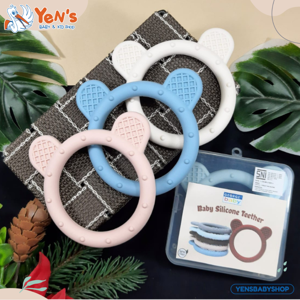 George Baby Silicone teether Ring Ear Bear
