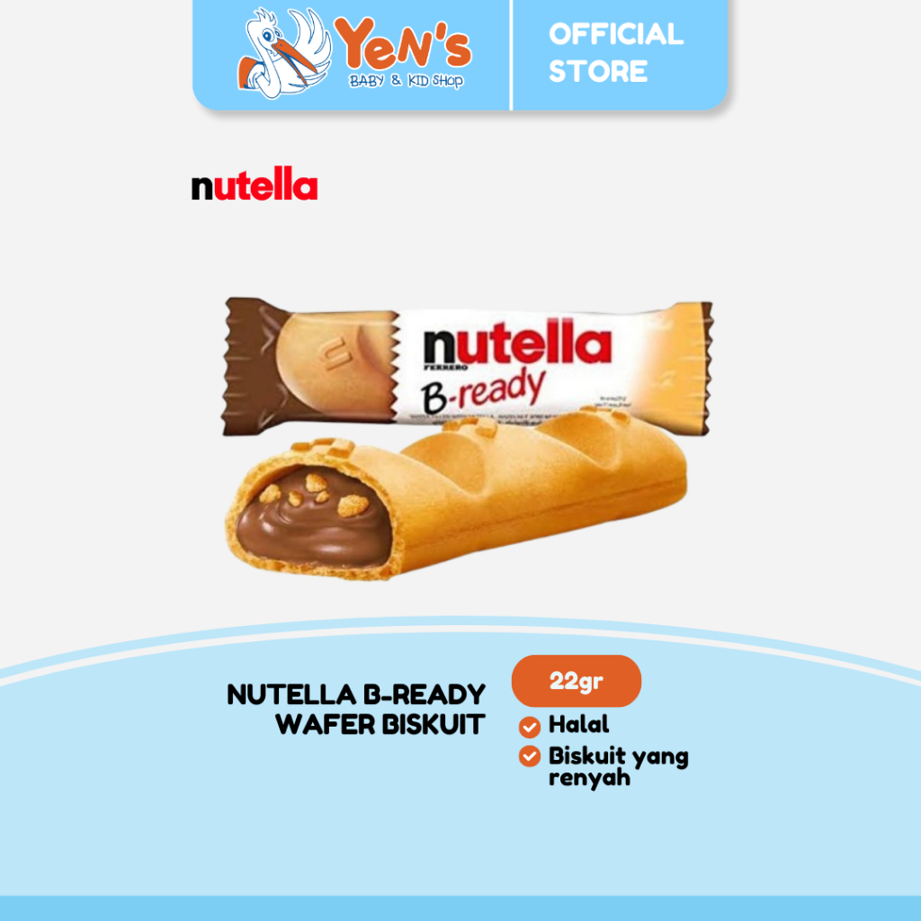 FERRERO Nutella B-Ready 22gr / Cemilan renyah dipadu bersama Nutella
