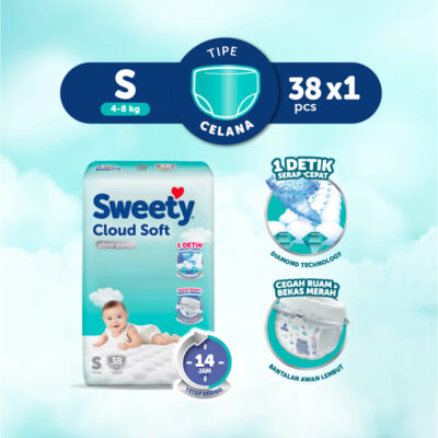 Sweety Silver Pants Cloud Soft S 38s Popok Celana Baby Diapers