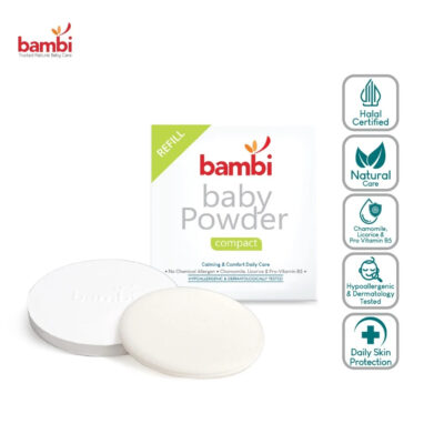 Bambi Baby Compact Powder 40gr - Refill | Bedak Padat Bayi Kulit Normal - Sensitif | Aromatherapy thumbnail 3