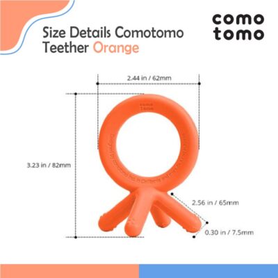 COMOTOMO Teether Orange - Mainan Gigitan Bayi thumbnail 3