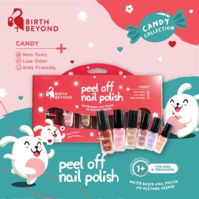 BIRTH BEYOND Peel Off Nail Polish Pack @5ml x 6pcs - Cat Kuku Anak
