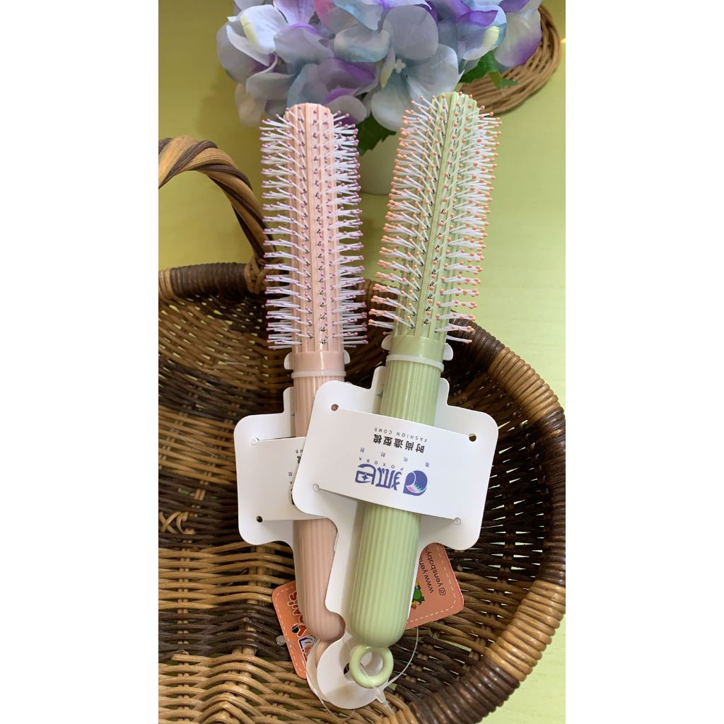 Round brush FB-L4262A / Sisir rambut bulat Pink & Hijau