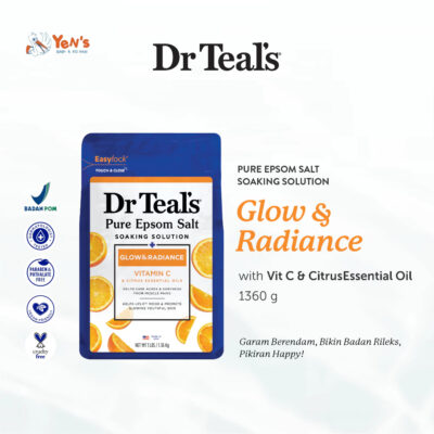 Dr Teal's Pure Epsom Salt Soaks / Garam Berendam - Vit C & Citrus Essential Oil 1360g thumbnail 2