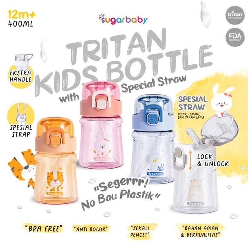 SUGARBABY TRITAN Kid Bottle (400 ml,12 mo+) / Botol minum anak
