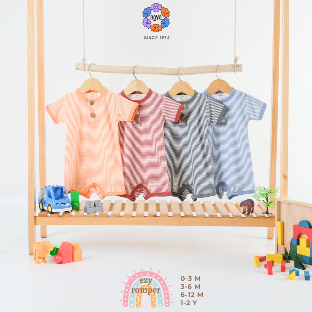 NOVA Romper Ezy Stripes New Season / Jumpsuit Bayi Dan Anak (0-12 Bulan)